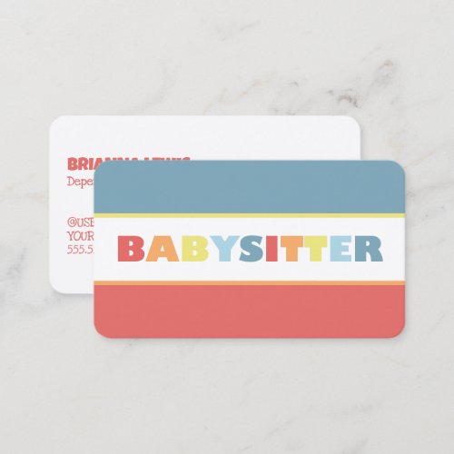 Babysitter Custom QR Business Card