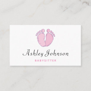 Babysitter Cute Baby Footprints Child Care Infant  Business Card