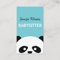 Babysitter Cute Panda Childcare Babysitting Business Card