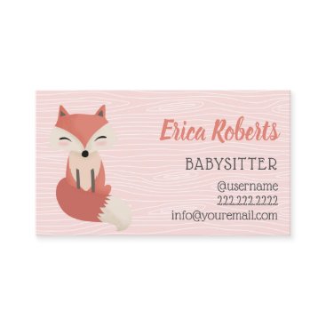 Babysitter Cute Woodland Fox Babysitting Childcare Business Card Babysitter Cute Woodland Fox Babysitting Childcare Business Card