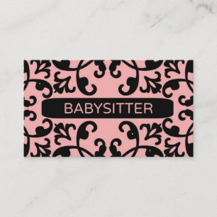 Babysitter Damask Business Card