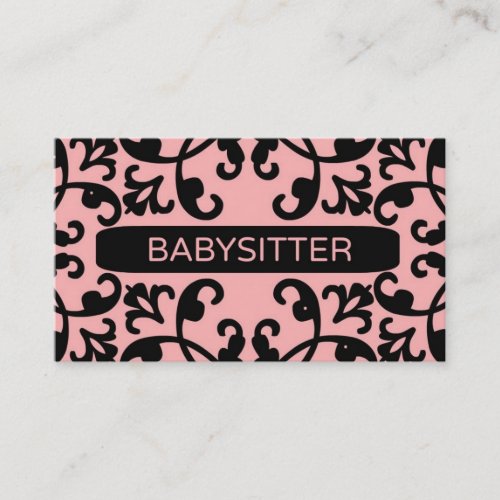 Babysitter Damask Business Card
