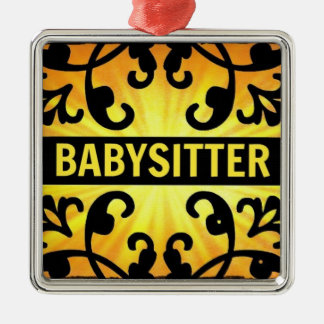 Babysitter Damask Christmas Ornament