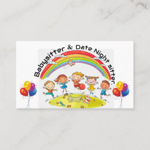 Babysitter & date night sitter business card