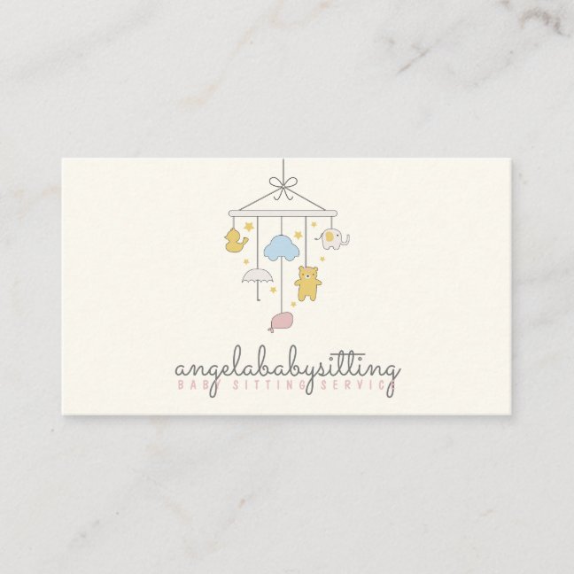 Babysitter Daycare Nursery child teacher logo Business Card