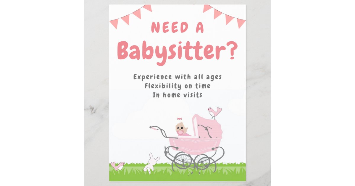 blank babysitting flyers
