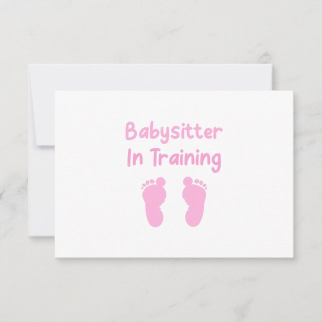 Babysitter In Training Note Card (Front)
