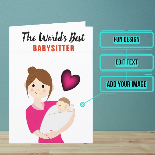 Babysitter Letterpress Thank You Card (Show your babysitter that you dearly appreciate her.)