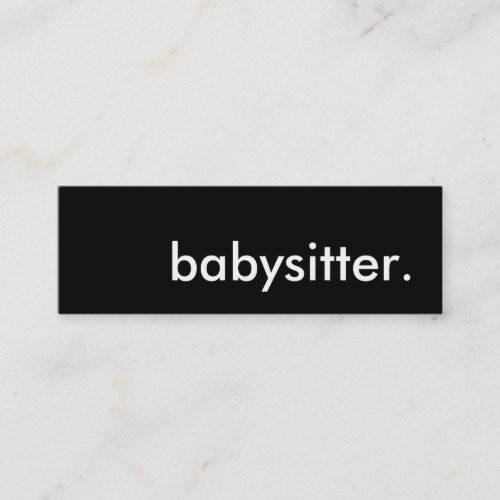 babysitter. business card