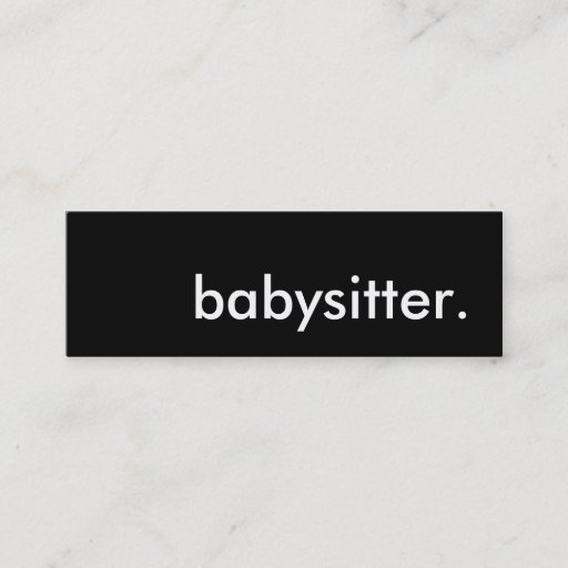 Customizable babysitter. business card
