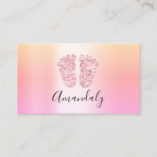 Babysitter Nanny Child Daycare Feet Ombre Business Card