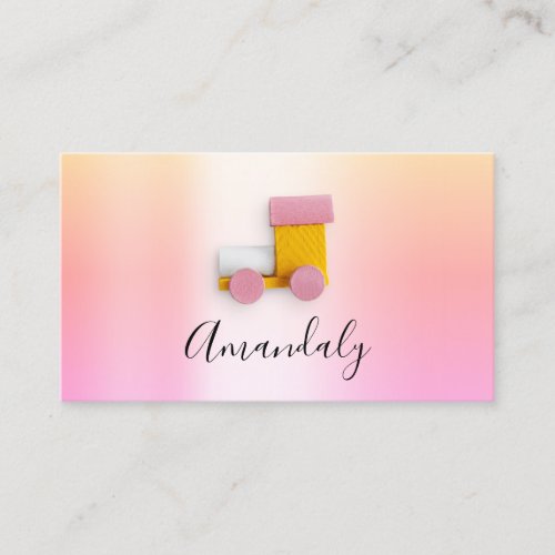 Babysitter Nanny Child Daycare Feet  Ombre Train Business Card