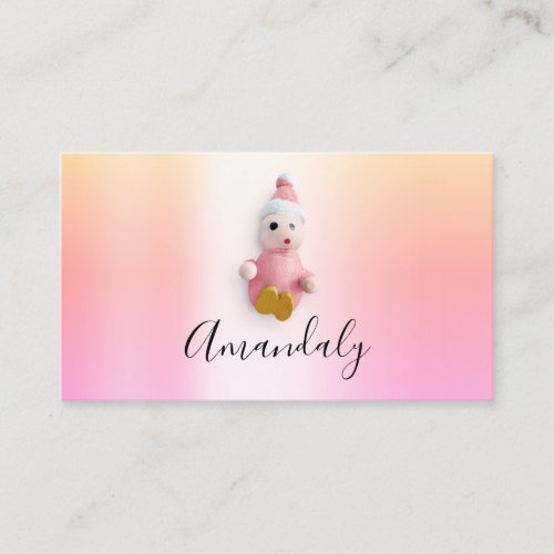 Babysitter Nanny Child Daycare Pink Cute Doll Business Card