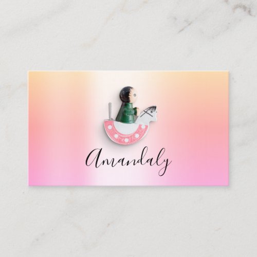 Babysitter Nanny Child Daycare Pink Doll Cute Business Card