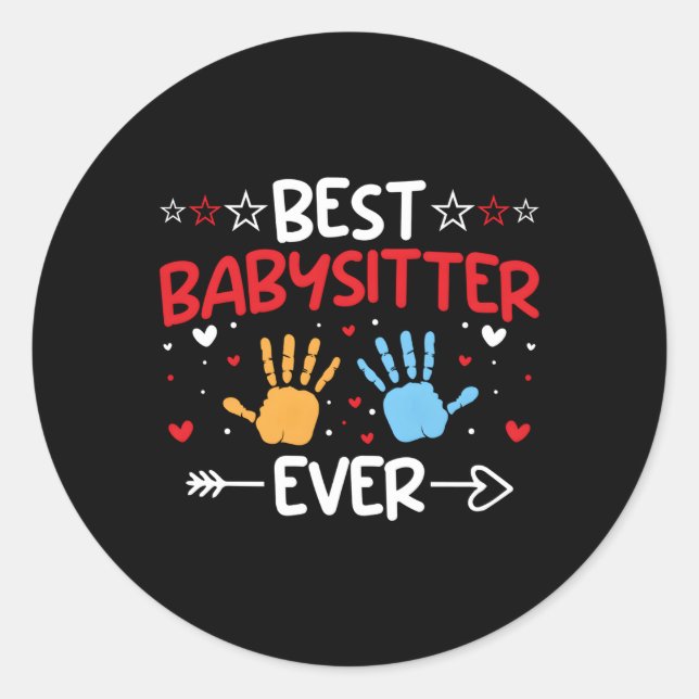 Babysitter Nanny Childcare Babysitting Classic Round Sticker (Front)