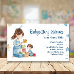 Babysitter Nanny Childcare Watercolor Play Business Card