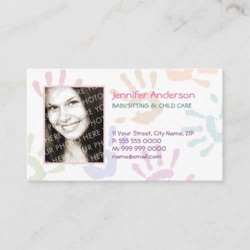 Babysitter Nanny Photo Personalized Teacher Business Card