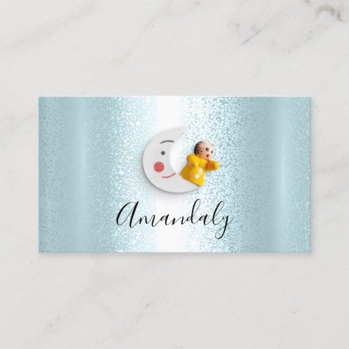 Babysitter Nanny Professional Child Daycare Moon Business Card