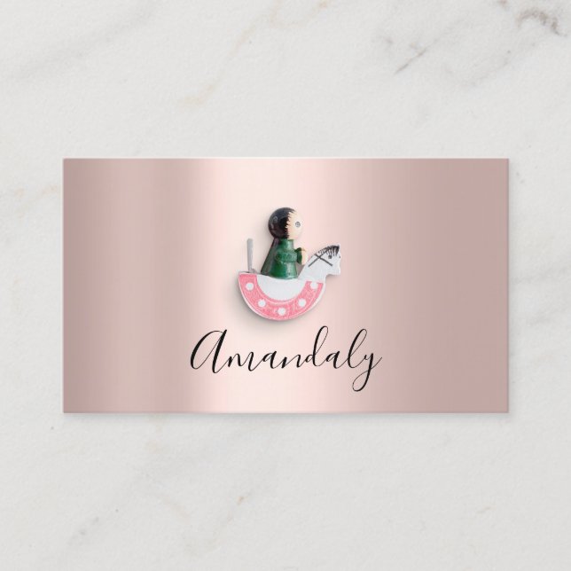 Babysitter Nanny Professional Child Daycare Rose Business Card (Front)