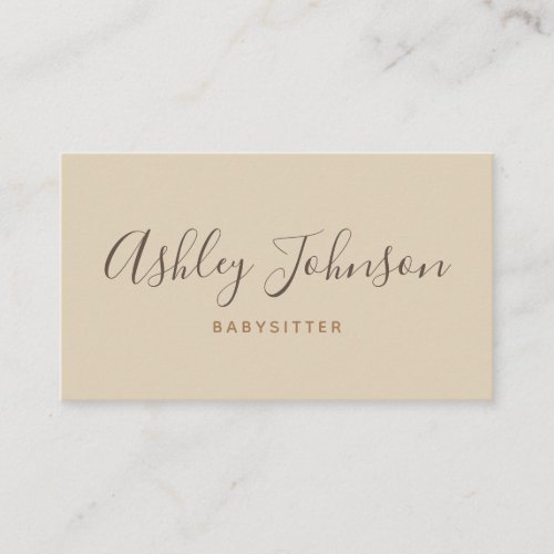 Babysitter Nanny Simple Clean Non Photo Pastel Business Card