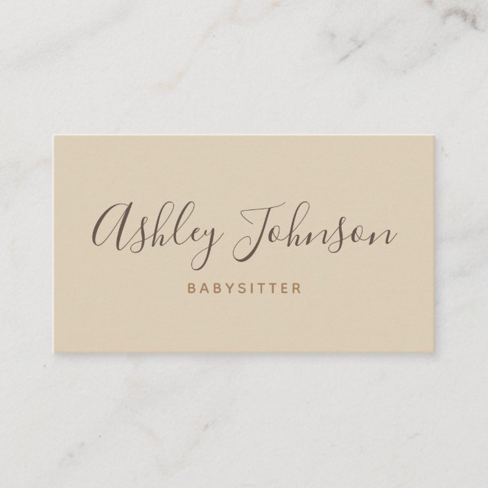 Babysitter Nanny Simple Clean Non Photo Pastel Business Card | Zazzle.com