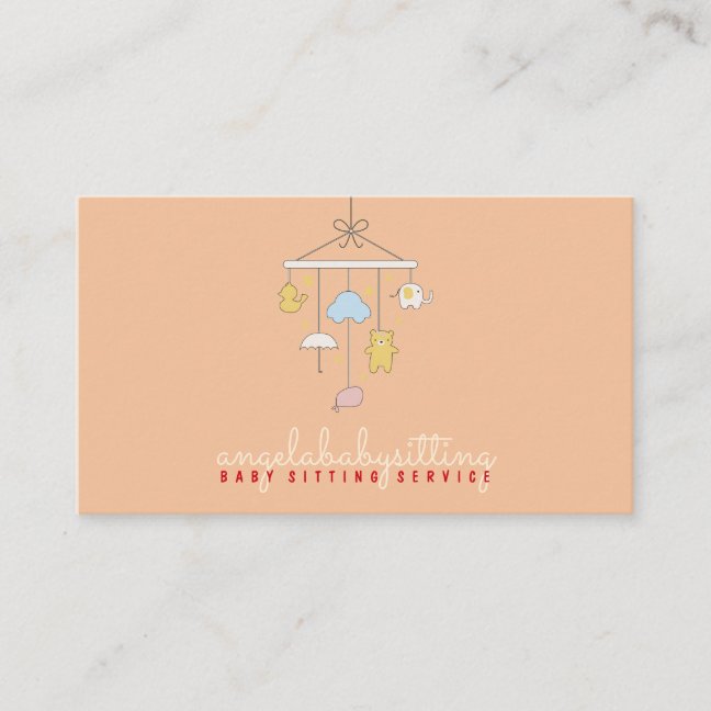 Babysitter Newborn Room Decor Hanging Toy Business Card
