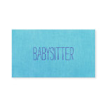Babysitter or Nanny, Cute, Turquoise, Blue Business Card Babysitter or Nanny, Cute, Turquoise, Blue Business Card