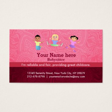 Babysitter slogans business card Babysitter slogans business card