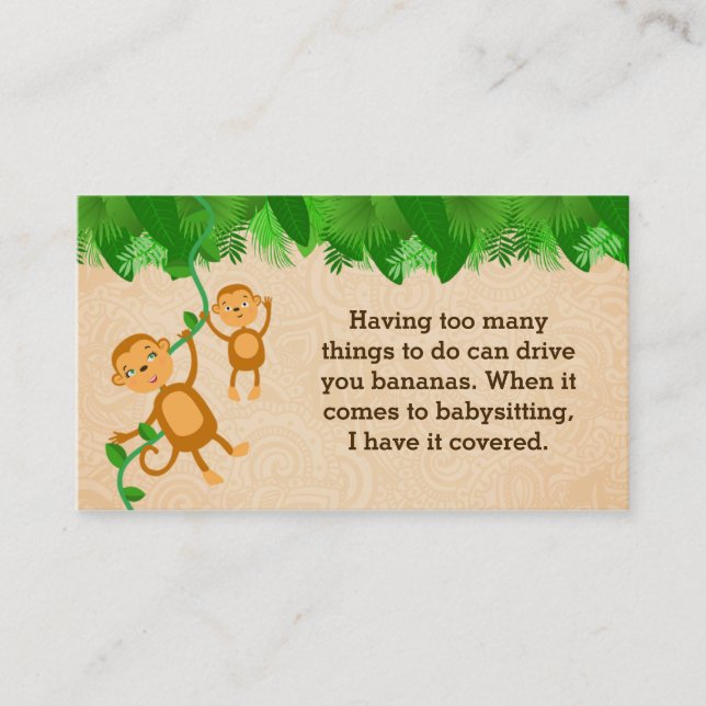 Babysitter Slogans Business Cards (Front)
