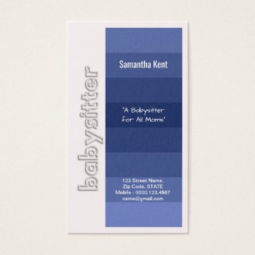 Babysitter Stylish Shades of Blue Business Card Babysitter Stylish Shades of Blue Business Card
