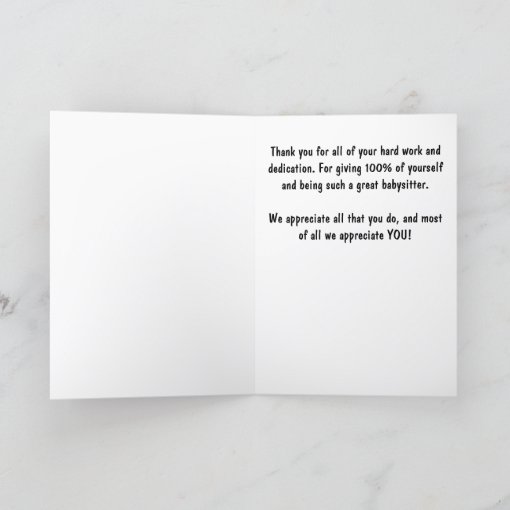 Babysitter Thank You Card Zazzle