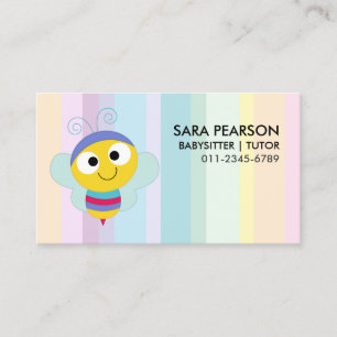 Babysitter Tutor Child Care Cute Butterfly Business Card