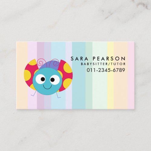 Babysitter Tutor Child Care Cute Ladybug Business Card