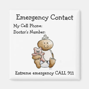 Babysitter's Emergency Contact Magnet