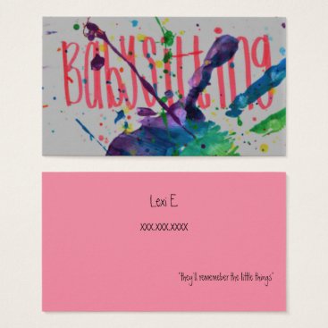 Babysitting Business Card Babysitting Business Card