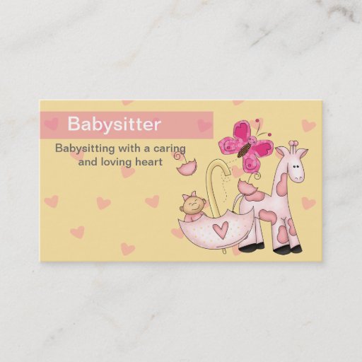 Customizable Babysitting Business Cards