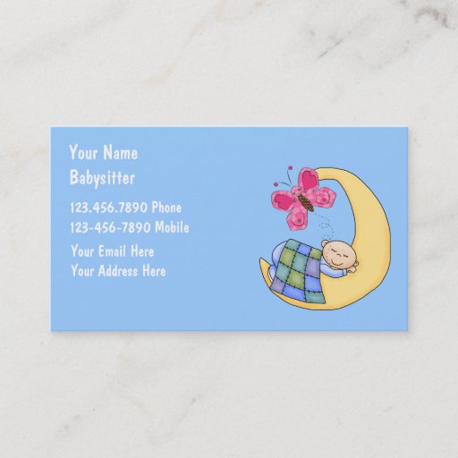 Customizable Babysitting Business Cards