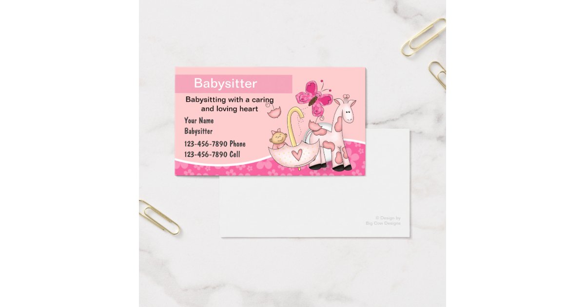 Babysitting Business Cards