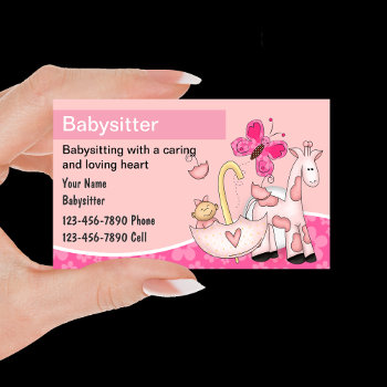 Babysitting Business Cards by Luckyturtle at Zazzle