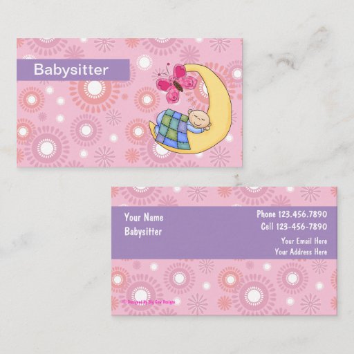 Customizable Babysitting Business Cards