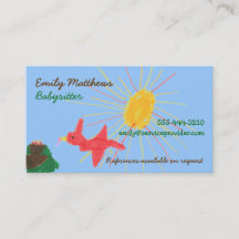 Babysitting Business Cards - Sunshine Scene