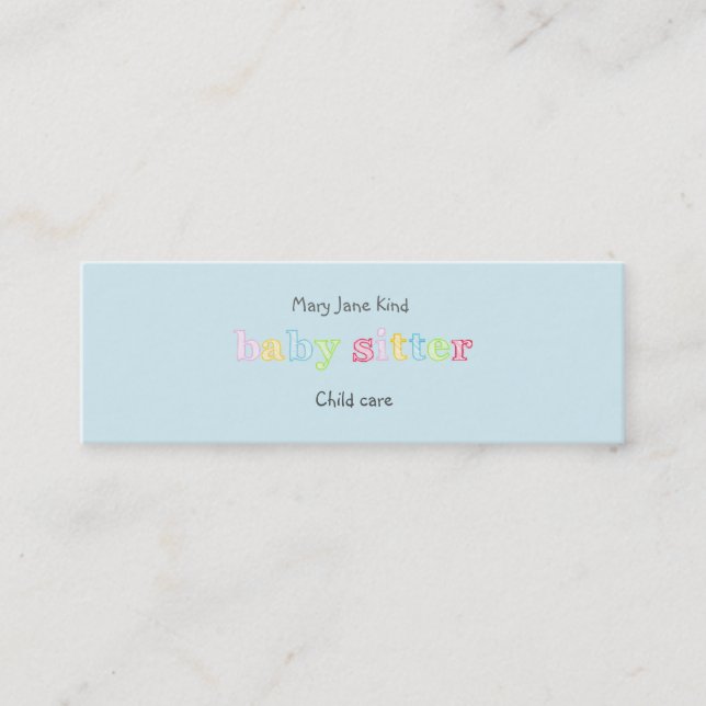 Babysitting & Child Care - Customizable Mini Business Card (Front)