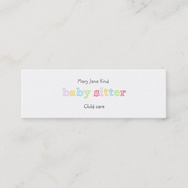 Babysitting & Child Care - Customizable Mini Business Card (Front)