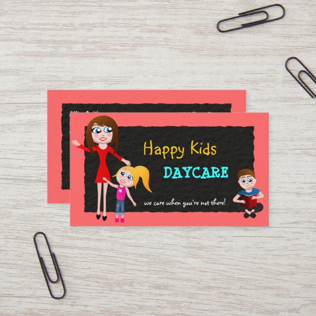 Babysitting  Child Care Day Care Business Cards (Front/Back In Situ)