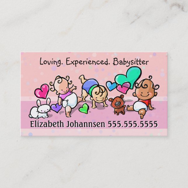 Babysitting.Child Care.Day Care. Custom text/color Business Card (Front)