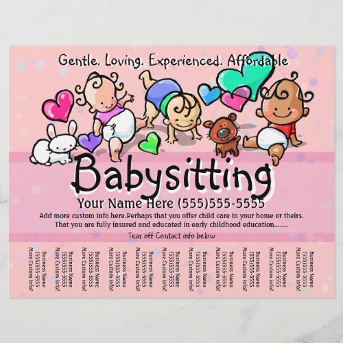 BabysittingChild CareDay CareCustom textcolor Flyer