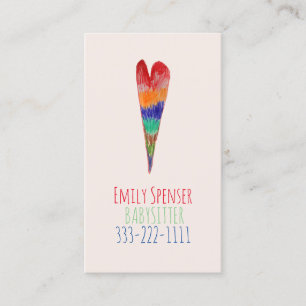 Babysitting & Child Care Drawn Heart Card