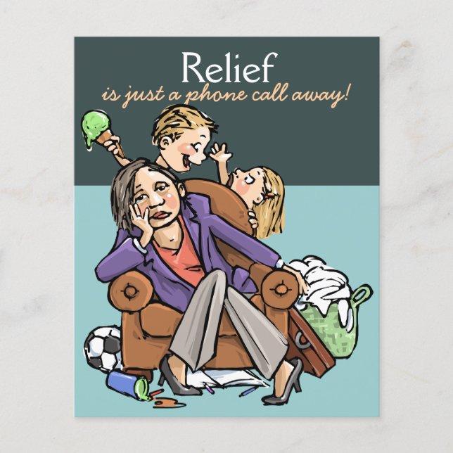 Babysitting Child care Mother's helper promo card Flyer (Front)