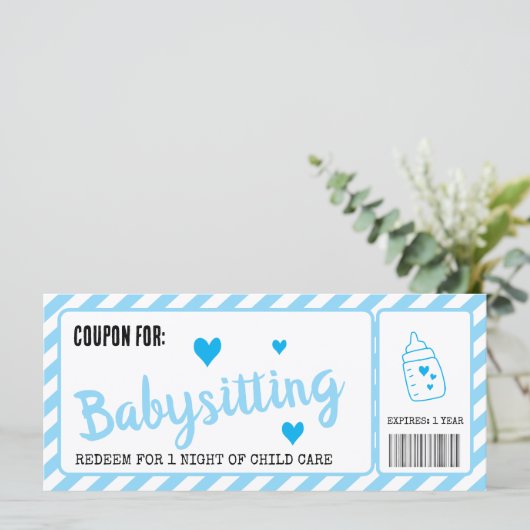 Babysitting Coupon (Standing Front)