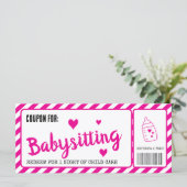 Babysitting Coupon (Standing Front)